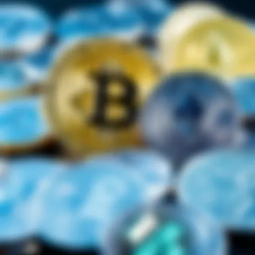 A close-up of silver coins beside a Bitcoin symbol and Ethereum logo, representing the shift towards crypto investments.