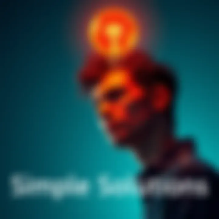 A person thinking with a light bulb above their head, representing easy ideas leading to success.