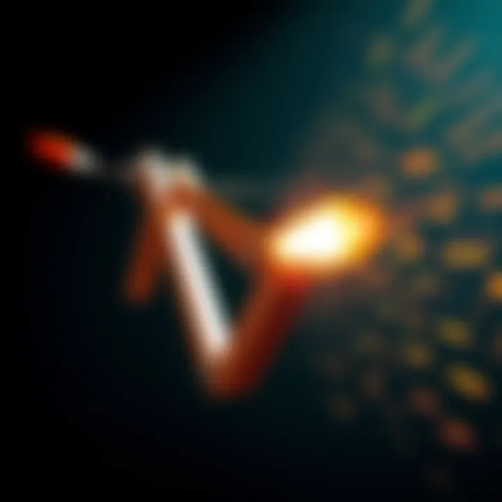 A clear illustration showing a slingshot being pulled back, ready to launch a projectile, showcasing the principles of motion dynamics.