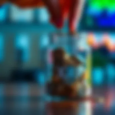 Person placing coins in a jar labeled XRP, symbolizing gradual investment growth and strategy.