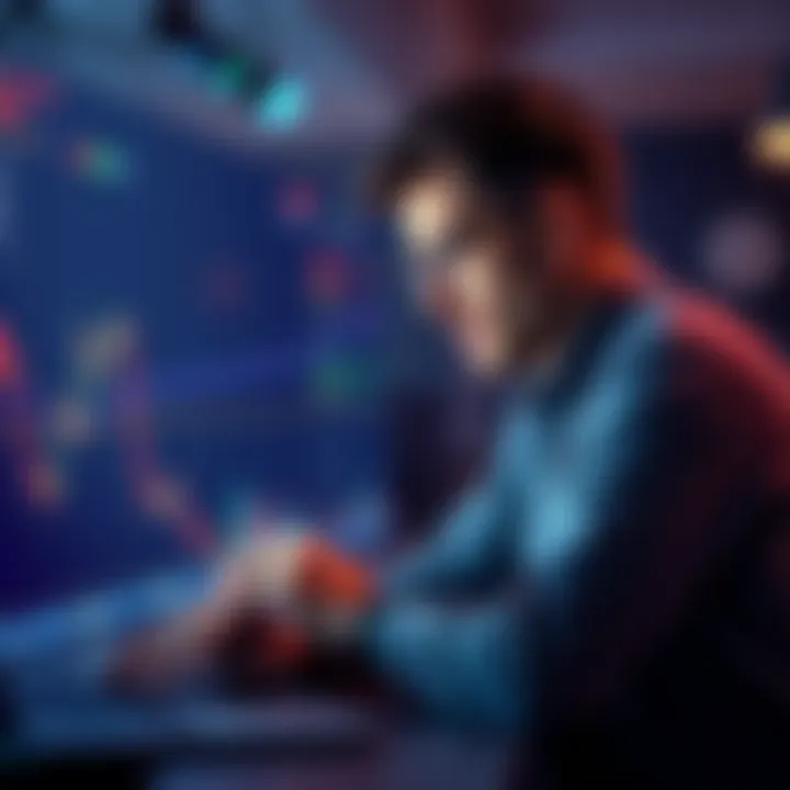 Software Engineer Considering Bitcoin Investment A thoughtful software engineer looks at a Bitcoin chart on a laptop, questioning investment decisions while contemplating traditional options.