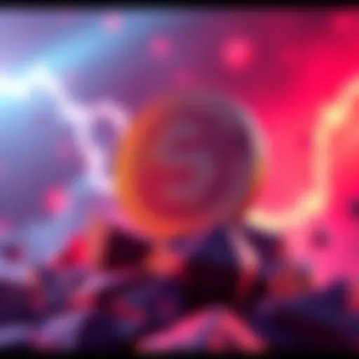 A graphic showing a rising coin with Solana logo, highlighting the significant price jump amidst news of creators' arrest.