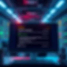 Illustration showing a computer screen displaying Solana network status with error messages, symbolizing validator downtime issues