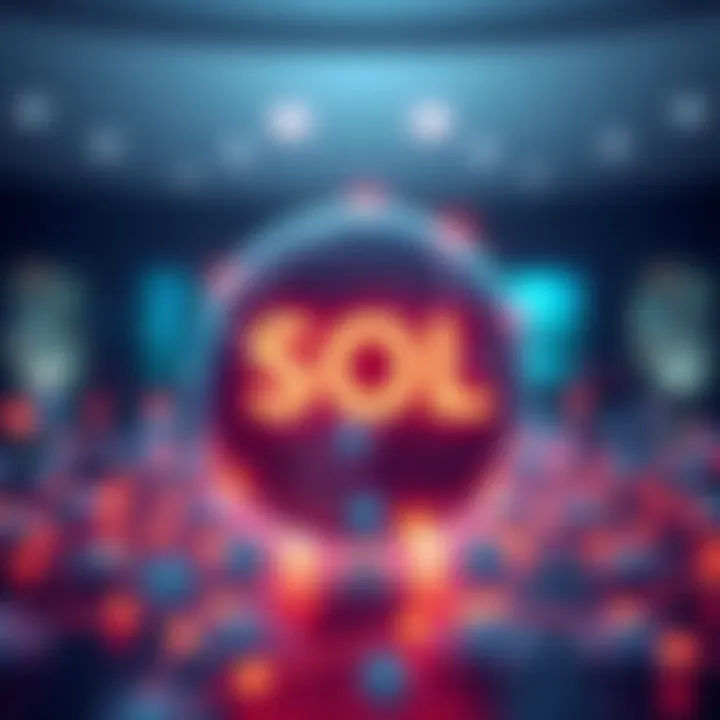 Visual representation of Solana's .SOL domain application process, featuring a digital globe and web symbols