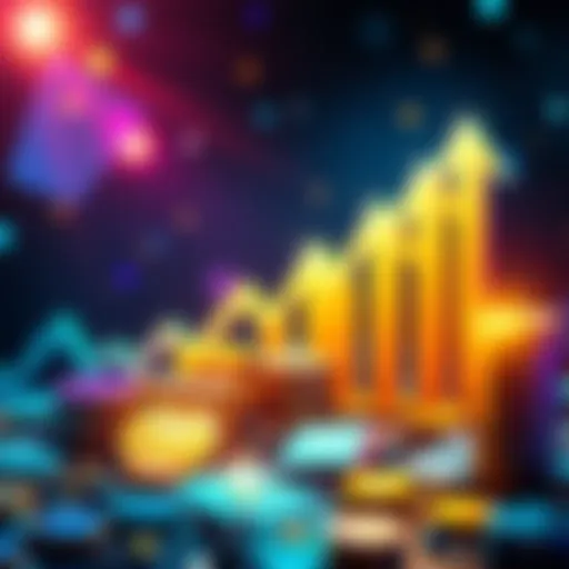 A graphic showing various Solana memecoins with upward arrows indicating growth, alongside symbols of money and investment.