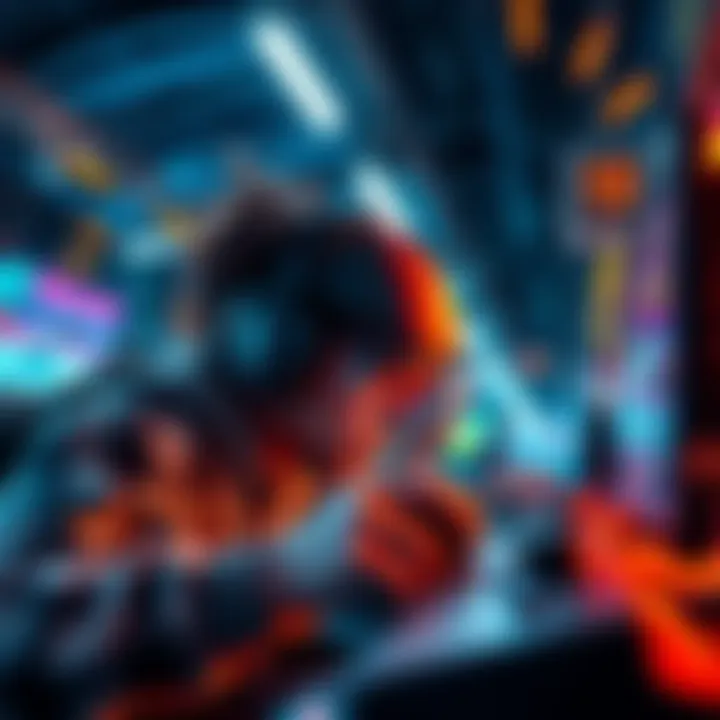 A gamer focused on a screen, racing against time to complete a game quickly, showcasing the excitement of speedrunning.