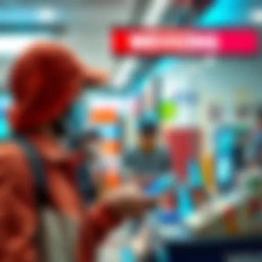 Person making a payment with USDT/USDC at a Visa merchant location