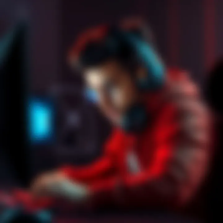 YouTuber Spoonkid wearing headphones while looking at his computer