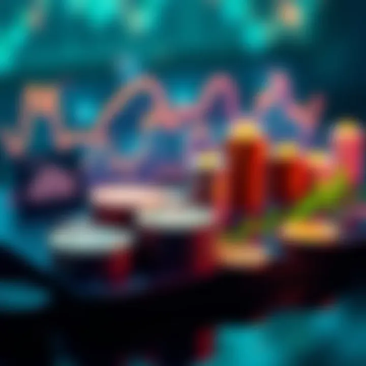 A graphic showing various digital finance platforms with coins and charts symbolizing high yields on stablecoins