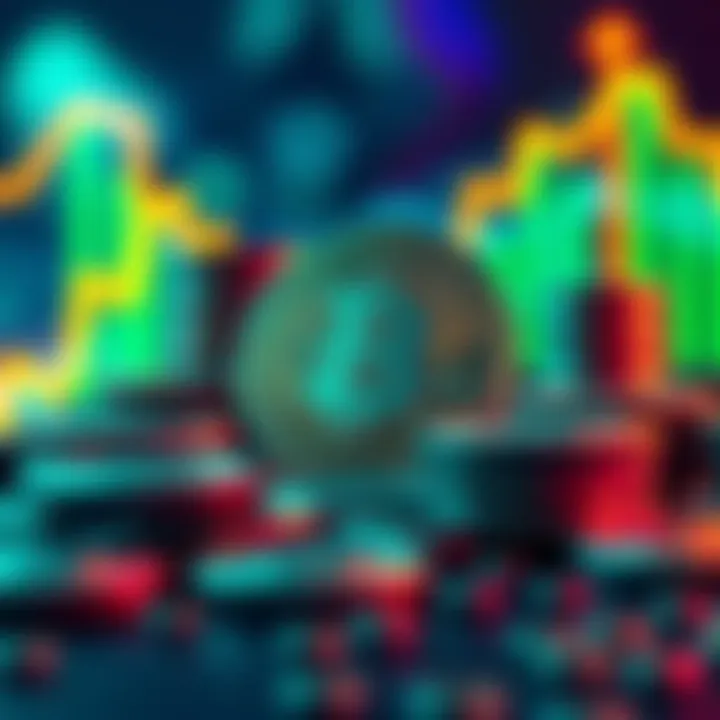 A visual representation of stablecoins impacting digital finance with coins symbolizing stability and growth in the background.