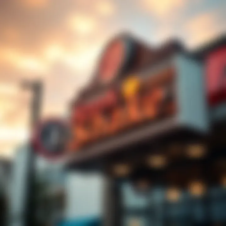 Steak N Shake sign with bitcoin graphic Steak N Shake restaurant sign featuring a visual of bitcoin payment symbol