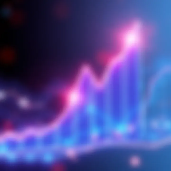 Stellar logo with an upward growth chart symbolizing potential growth in the crypto market.