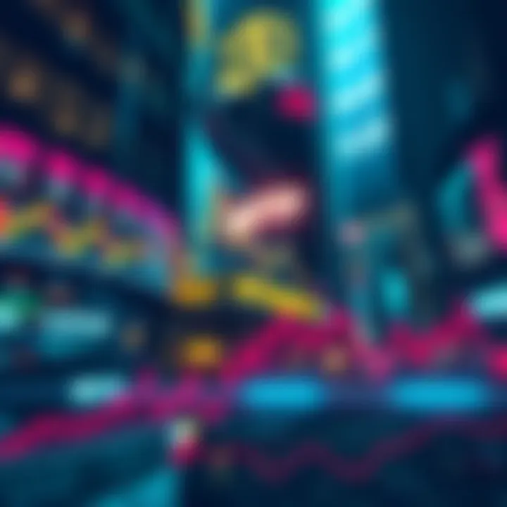 Graph showing a decline in major stock indexes while Bitcoin price rises sharply