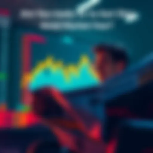 A person looking at a stock market graph showing a decline, with worried expressions and a financial newspaper in hand.