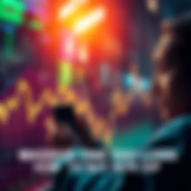 A graph showing a sharp decline in stock prices with a person looking concerned while checking their phone.