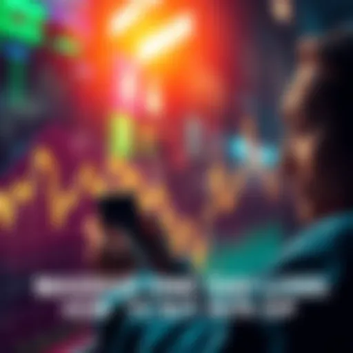 A graph showing a sharp decline in stock prices with a person looking concerned while checking their phone.