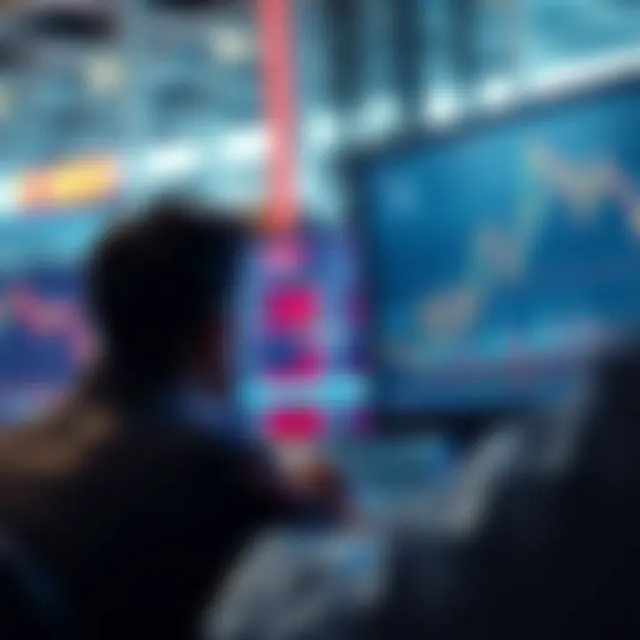 A person looking at a stock chart on a computer screen, evaluating investment options at $2.15.