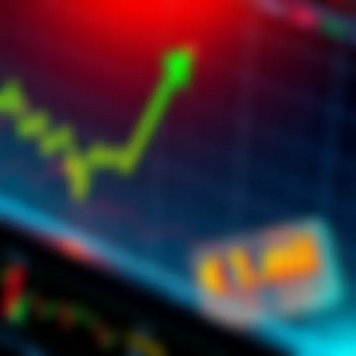 A stock market chart showing a sharp increase with green arrows indicating growth, alongside an illustration of warrants exceeding 1 million in volume, reflecting trader excitement.