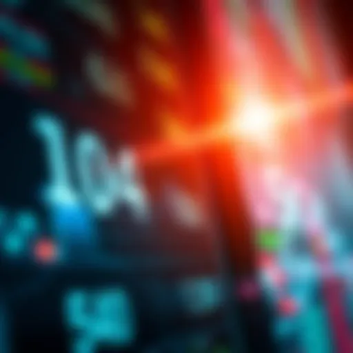 A close-up view of stock prices showing only one decimal place on a digital display