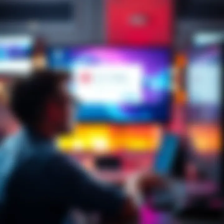 A person using a computer with a notification pop-up from AE on the screen, looking frustrated