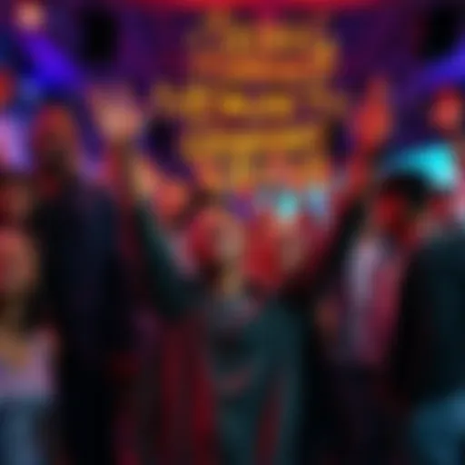 A group of diverse people celebrating growth in memecoin investments, showcasing strong community bonds and engagement.