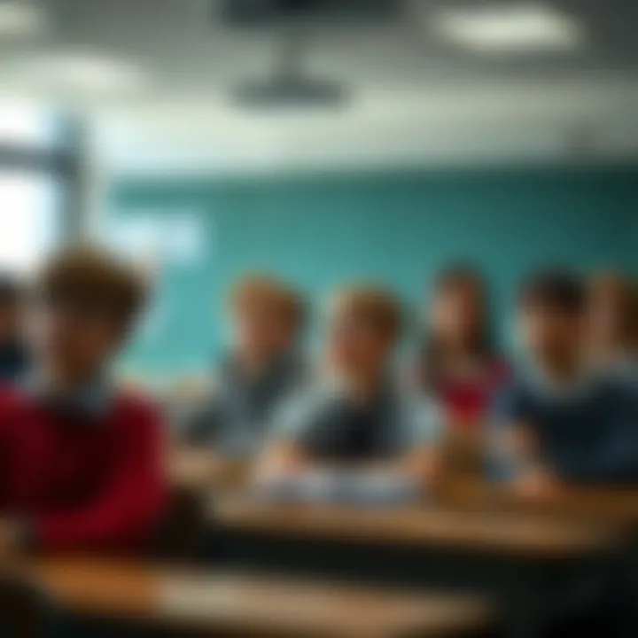 Group of students sitting in a classroom, showing expressions of boredom and restlessness during a slow weekday school day