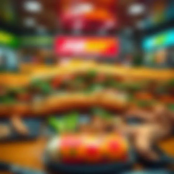 Freshly made Subway sandwiches with new ingredients on display