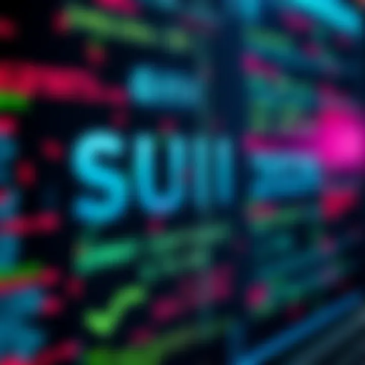Visual representation of a SUI blockchain outage, showing broken links and error messages on a digital screen.