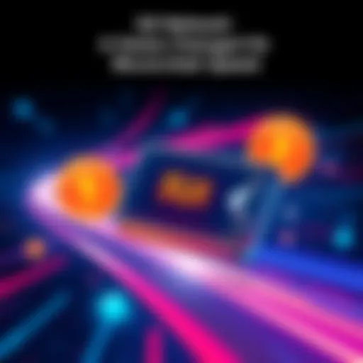 Illustration showing SUI Network's speed enhancement in blockchain transactions, featuring a digital wallet and gaming elements