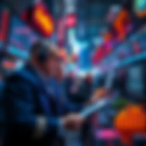 Traders analyzing market trends on a bustling Sunday