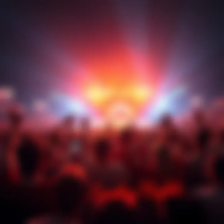 Crowd cheering during thrilling sports and entertainment performances on Sunday night