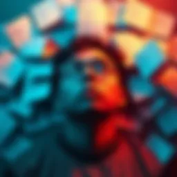 Surveys Taking Over Our Lives A person overwhelmed with multiple survey forms and notifications around them