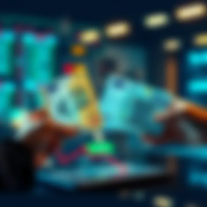 A person exchanging euros for USDC on a digital platform, showing a slight decline in value during the transaction