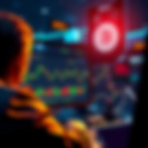 A trader analyzing cryptocurrency trends on a screen, with charts of BCH and SOL displayed and a focus on stock and silver investments