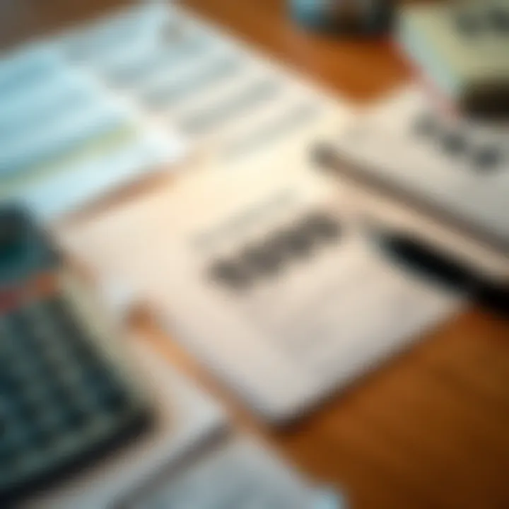 A close-up of tax forms including 1099DA with a calculator and pen on a wooden desk