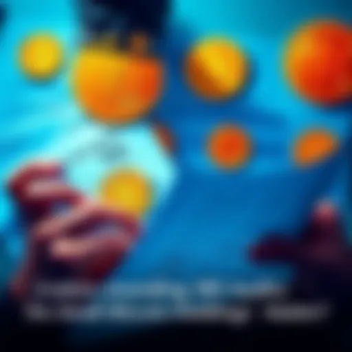 Individual studying tax documents alongside Bitcoin icons and IRS forms