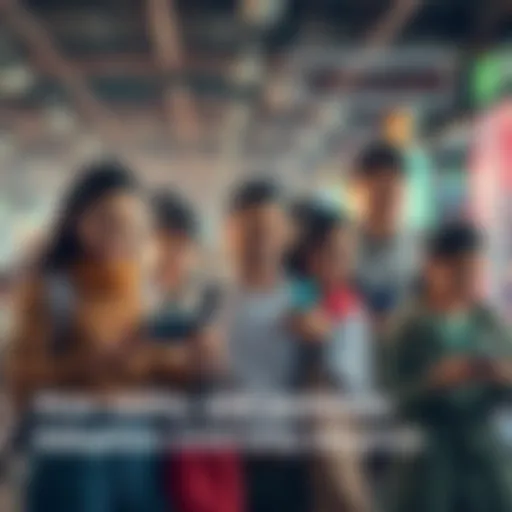 A group of diverse people using various technologies in everyday situations, illustrating practical applications and global adoption.