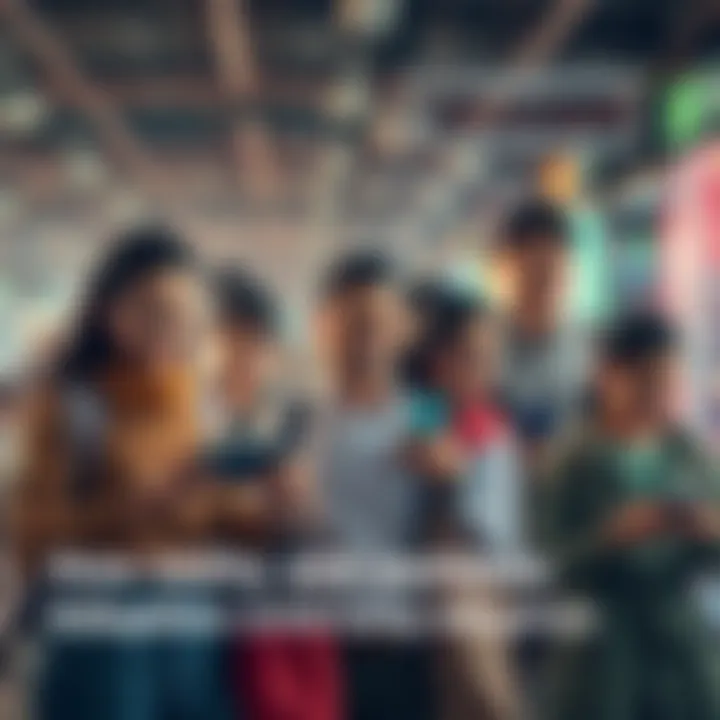 A group of diverse people using various technologies in everyday situations, illustrating practical applications and global adoption.