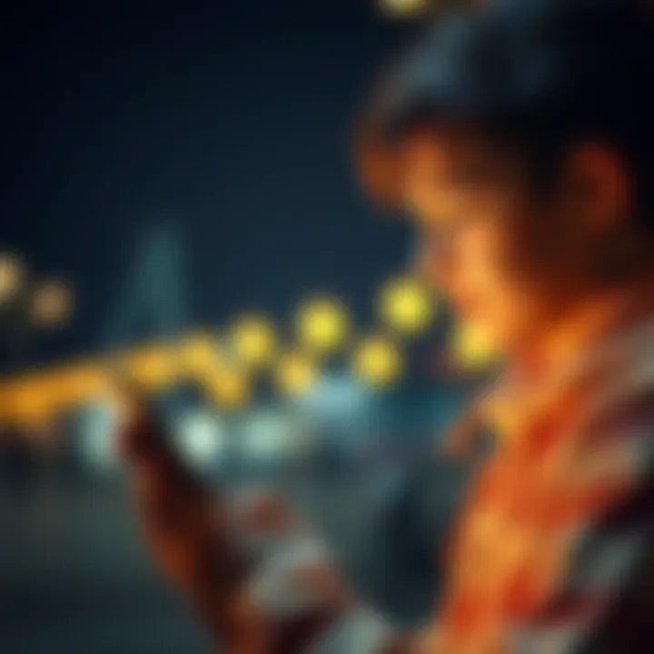 A young person using a smartphone to purchase Solana cryptocurrency on a peer-to-peer platform