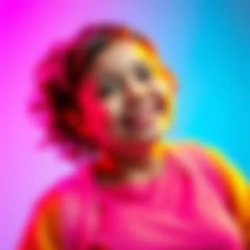 An 18-year-old smiling confidently after losing weight, showcasing a new style with bright clothes and a positive attitude.