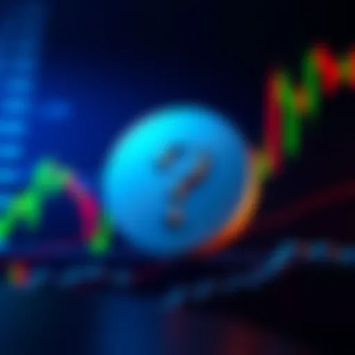 Tether logo with a question mark and a financial chart background, symbolizing the search for a Big Four audit firm.