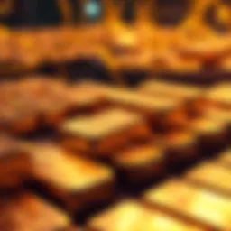 A display of gold bars showing Tether's leadership in gold holdings, symbolizing market influence.