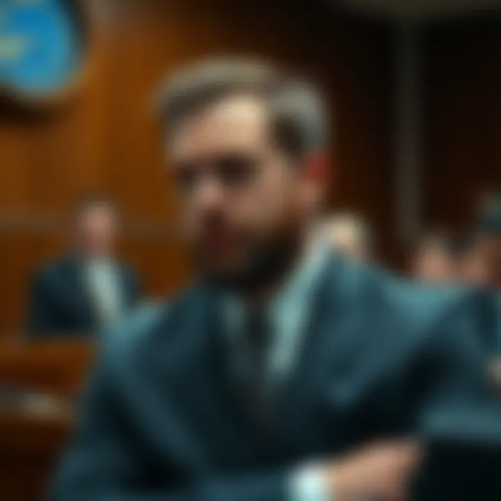 Nathan Fuller is depicted in a courtroom setting, facing charges for a cryptocurrency scam involving fake AI trading bots.