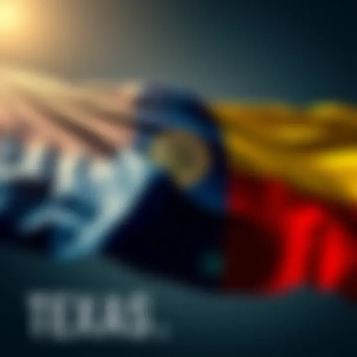 A Texas flag with Bitcoin symbols, showing the state's commitment to cryptocurrency.