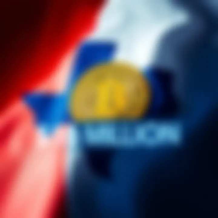 Texas Bitcoin Investment Texas state flag with a Bitcoin symbol and a graphic showing a $10 million investment