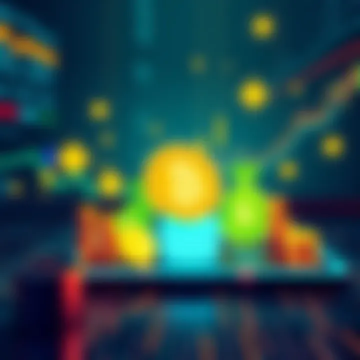 Tokenized Money Market Funds Concept Illustration of tokenized money market funds on a digital platform, featuring Hedera blockchain elements and collateral management symbols.