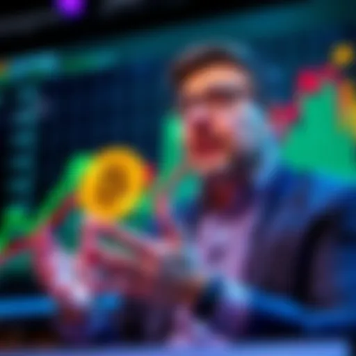 Financial analyst Tom Lee discussing Bitcoin predictions in front of a graph showing upward trends