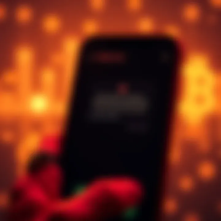 A phone screen displaying a message from a toxic ex, with cryptocurrency symbols faintly in the background to represent altcoin season.
