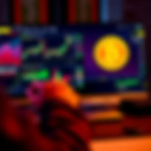 A person managing multiple Bitcoin wallets on a computer screen with graphs and charts showing Bitcoin value and transactions.