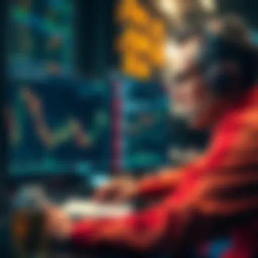 A trader reviewing charts and graphs on a computer screen, looking for patterns to adjust their trading plan to current market conditions.